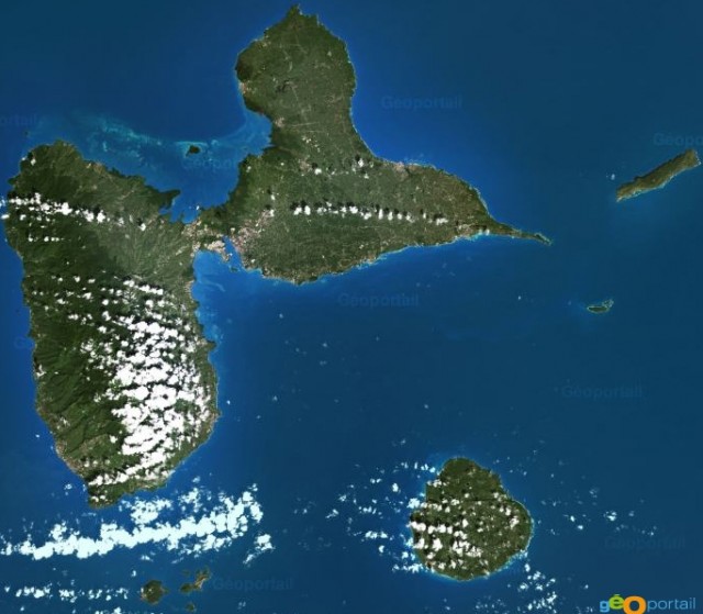 Vue satellite de la Guadeloupe