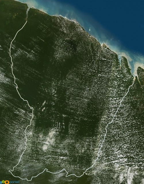 Vue satellite de la Guyane