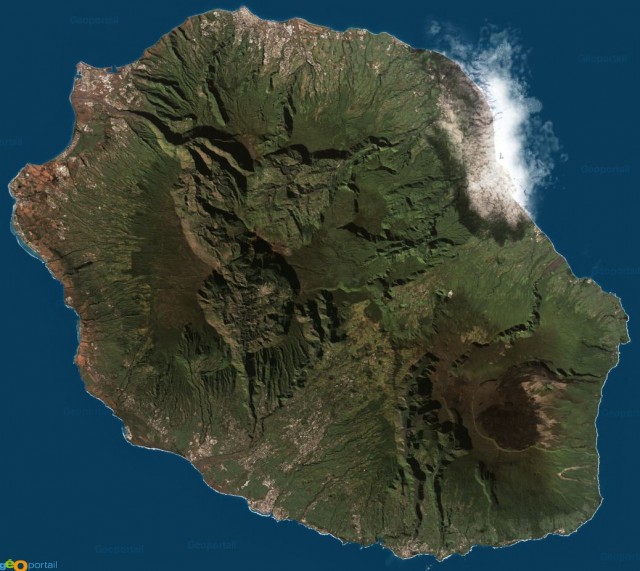 Vue satellite de la Réunion